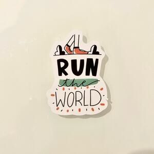 5/$10  Inspirational Waterproof New Vinyl Sticker Decal Run The World